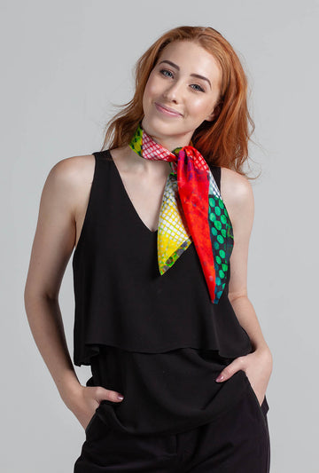 Lila and Me Park Bench Silk Scarf shop online.